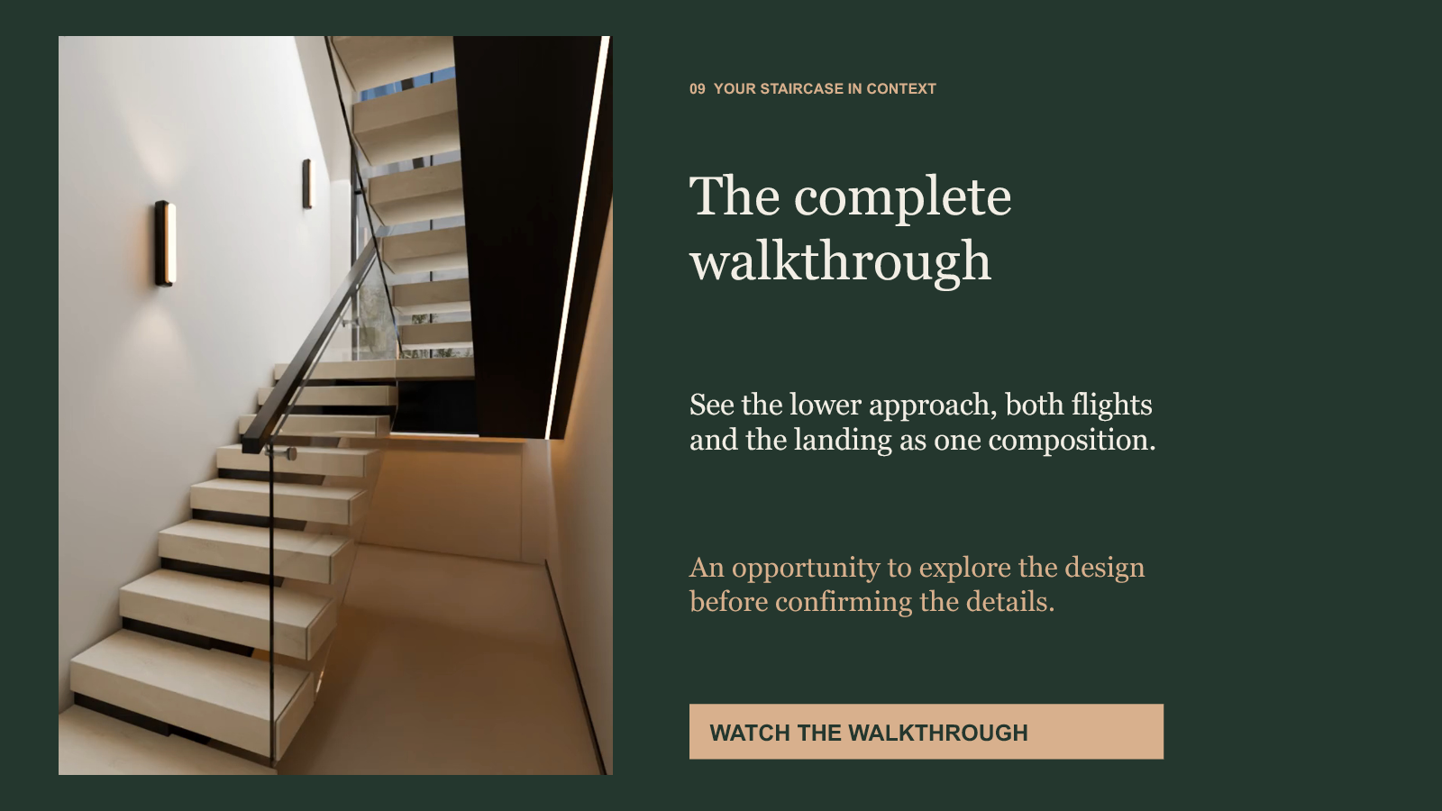 The complete walkthrough shows the lower approach, both flights and landing as one composition before the details are confirmed. The original walkthrough is available below.