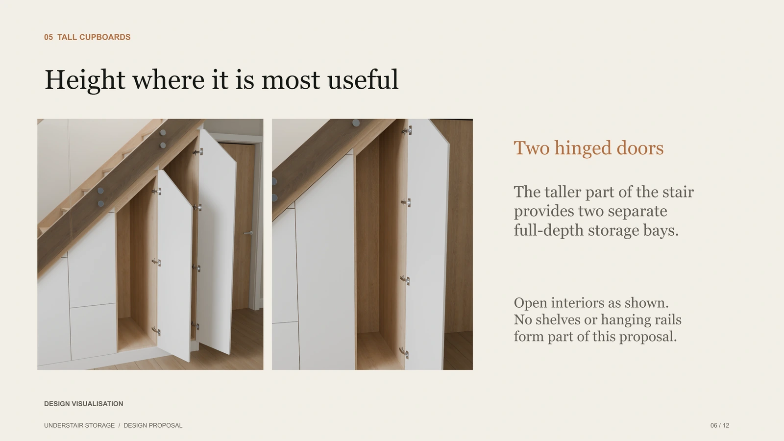 Design presentation page 6: Tall cupboards